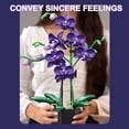 thumbnail image 3 of 666Pcs Purple Butterfly Orchid Building Blocks, Artificial Everlasting Flower in Pot, DIY Desktop Home Decor, Gift for Birthday Valentine's Christmas, 3 of 5