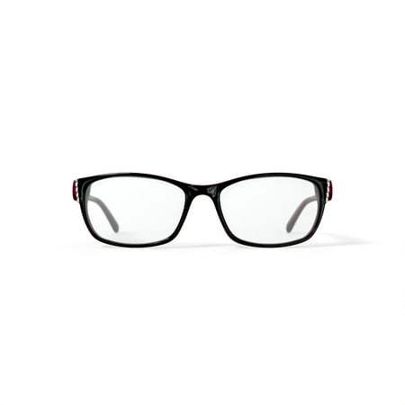 EasyClip Women's EC3297 Rectangular Prescription Eyeglasses with Case, Black