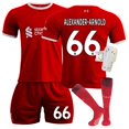 thumbnail image 1 of Sien 2324 Maillot de Soccer de la Ligue de Soccer à Domicile, Rouge Profond #66 ALEXANDER.ARNOLD Manches Courtes Col Rond Maillot de Soccer, Ensemble de 4 Pcs pour Adultes, #66/M, 1 of 1