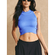 thumbnail image 4 of Blusa Crop Cuello Halter Canale Diseño Elegante y Comodidad, 4 of 5