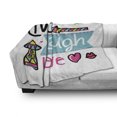 thumbnail image 3 of Live Laugh Love Soft Flannel Fleece Blanket, Lively Colors Cartoon Arrows with Geometric Shapes Kiss Hearts Phrase Print, Cozy Plush for Indoor and Outdoor Use, 50" x 60", Multicolor, by Ambesonne, 3 of 6
