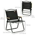 thumbnail image 3 of Outsunny Chaise de Camping Pliante, Fauteuil Portable, Noir, 3 of 10