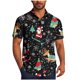 thumbnail image 2 of Blusa y camisa de manga corta con cuello vuelto para hombre, blusa informal de moda con cuello vuelto, blusa estampada de manga corta con botones, blusa de poliéster para hombre, 2 of 6