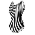 thumbnail image 3 of Black White Striped Swimsuit Abstract Lines Push Up Swimwear One Piece Holiday Rave Bathing Suits Swimsuits Beach Outfits, 3 of 5