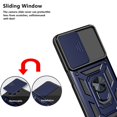 thumbnail image 4 of Rugged Case for Samsung Galaxy A32 5G Shockproof Phone Case with Camera Lens Slide Cover and Ring Holder Kickstand, Support Magnet Car Mount, Military Grade Heavy Duty Protection Cover, Blue, 4 of 7