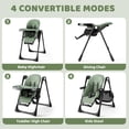 thumbnail image 5 of AILEEKISS Foldable High Chair for Baby, Toddler Eating Chair with Detachable Double Trays, Green, 5 of 12