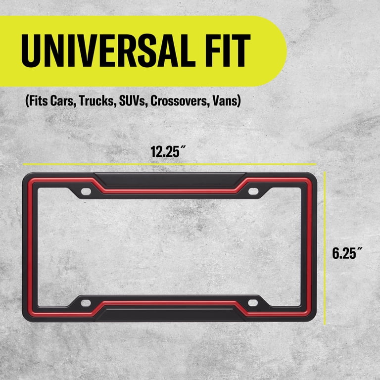 Auto Drive Black-Red Sport License Plate Frame photo 6