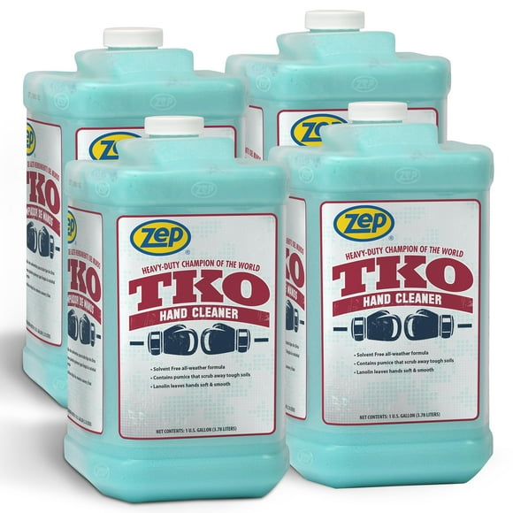 Zep Heavy-Duty TKO Industrial Hand Cleaner - 1 Gallon (Case of 4) - 1049524 - For Industrial Professionals Such As Mechanics, Four Pumps Included