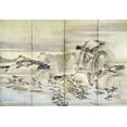 thumbnail image 2 of Hokusai 24x18 Gold Ornate Wood Framed with Double Matting Museum Art Print Titled - Landscape Spring And Summer, 2 of 4