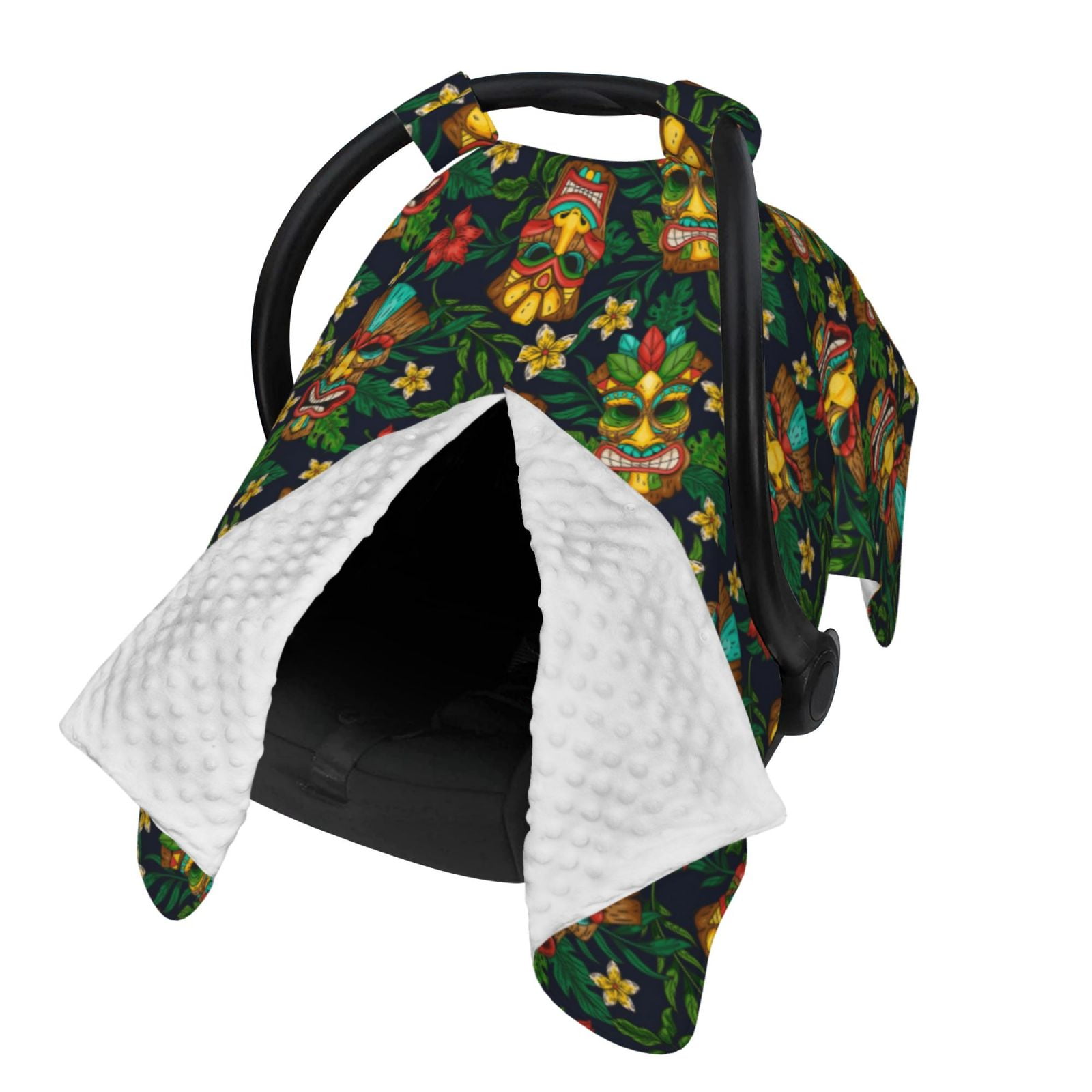 Naloa Mask Tropical Flower Baby Car Seat Cover, Breathable Baby Carrier Cover, Multiuse Baby Carrier Cover & Nursing Breastfeeding Cover