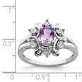 thumbnail image 2 of 925 Sterling Silver Rhodium Diamond and Pink Quartz Ring, 2 of 2