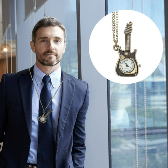 WORGEOUS Retro Pocket Watch Men with Chain Vintage Style Zinc Alloy Easy to Read 1Pack