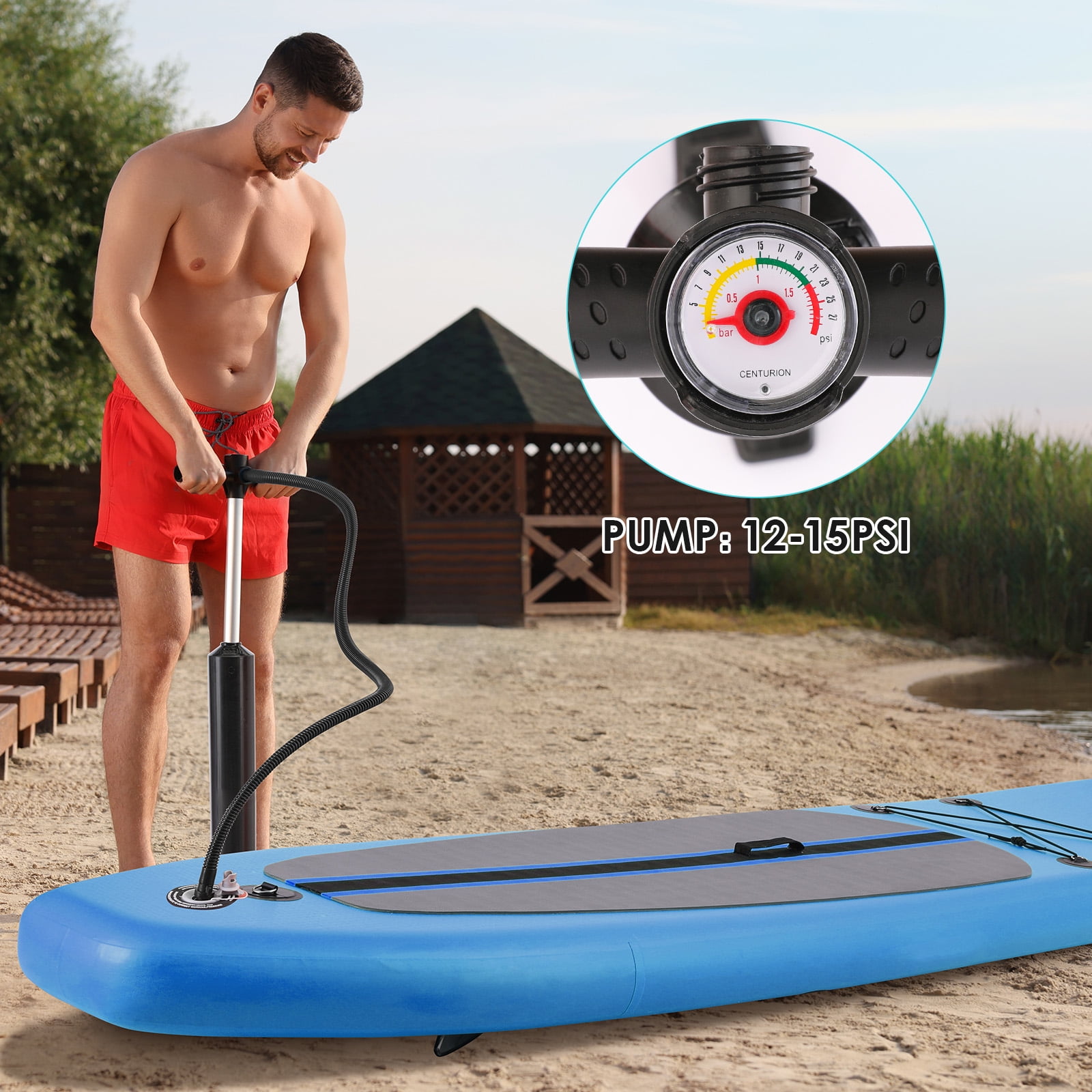 Arlopu 12ft Inflatable Stand up Paddle Board 6' Thick SUP Paddle Board with Premium SUP Accessories