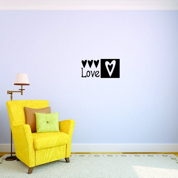 Love square Design Bathroom Sticker Decor Picture Art Vinyl Wall Decal 10x20 Inches