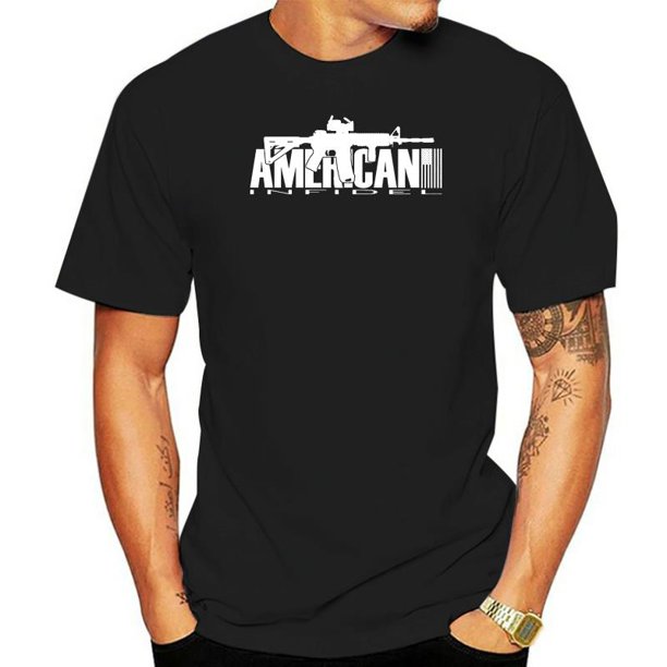 Camiseta de INFIDEL americano, camisa militar de AR-15, Ejército de MARINES, bronceado negro de EE. UU., AR15 Fivean unisex