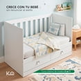 thumbnail image 3 of Cuna Colecho de Madera 2 en 1 Corral Multifuncional Color Blanco Cama Bebé con Cajones, 3 of 8