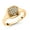 18K Yellow Gold Plated Silver, variant on 925 Sterling Silver White Lab Grown Diamond Engagement Ring for Women Available in Size 6,7,8,9,10