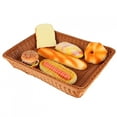 thumbnail image 3 of Food Basket, Smooth Coffee Color Retro Appearance Safe Environmentally Friendly Imitation Rattan Material, Food Organizer Storage for Family Living Room, Dining Room, 3 of 7