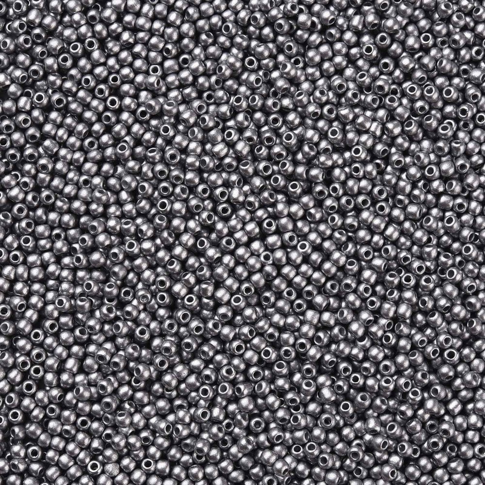 11/0 Grade A Round Glass Seed Beads Baking Paint Silver 2.3x1.5mm Hole: 1mm about 48500pcs/pound