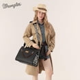 thumbnail image 3 of Wrangler Leopard Tote bag with Cup Holder Laptop Tote 15.6 Inch Work Bag, Plain Black, 3 of 7