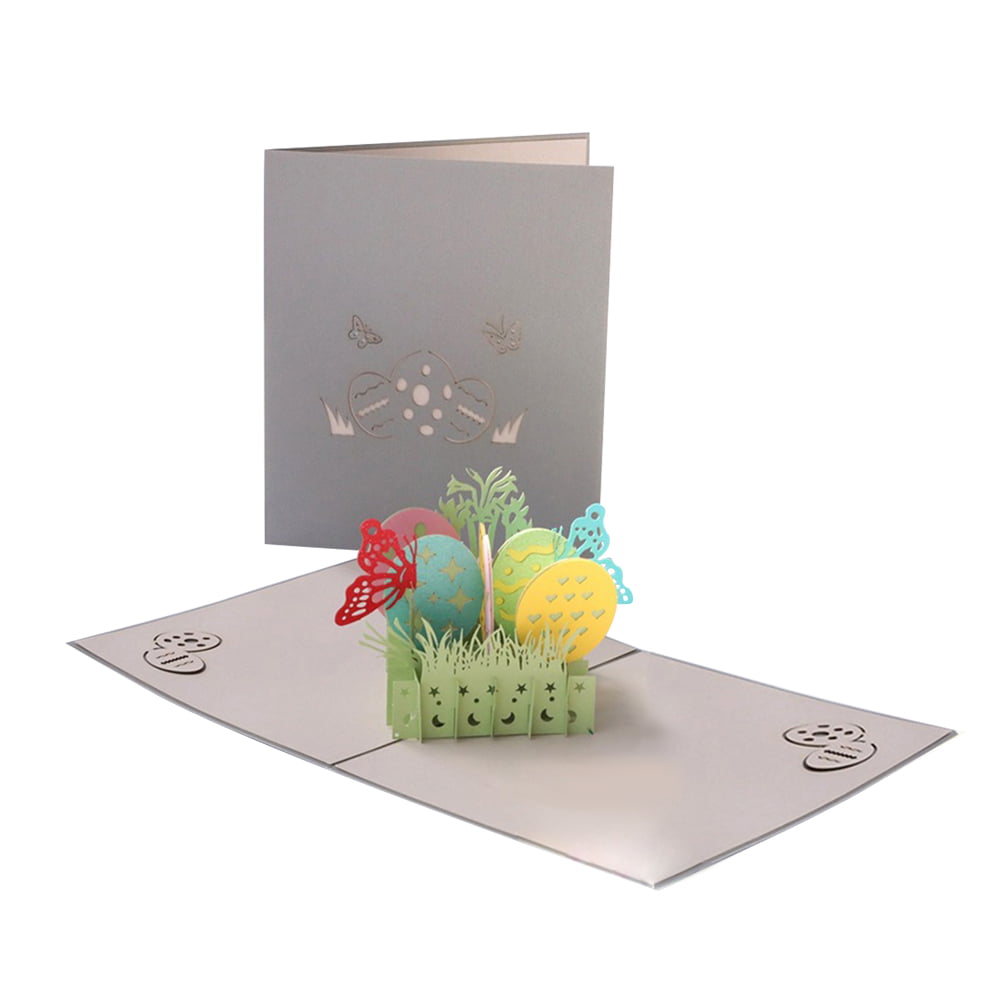 3D Pop Up Greeting Cards Eggs Easter Birthday Anniversary Thank Gift Postcards