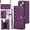 Dark Purple, variant on TECH CIRCLE Folio Faux Leather Case for iPhone 14 (6.1") 2022 - Protective Stylish Phone Case, Built-in Stand & Card Slots & Wrist Strap & Button Closure, Lightweight Portable Cover, Dark Purple