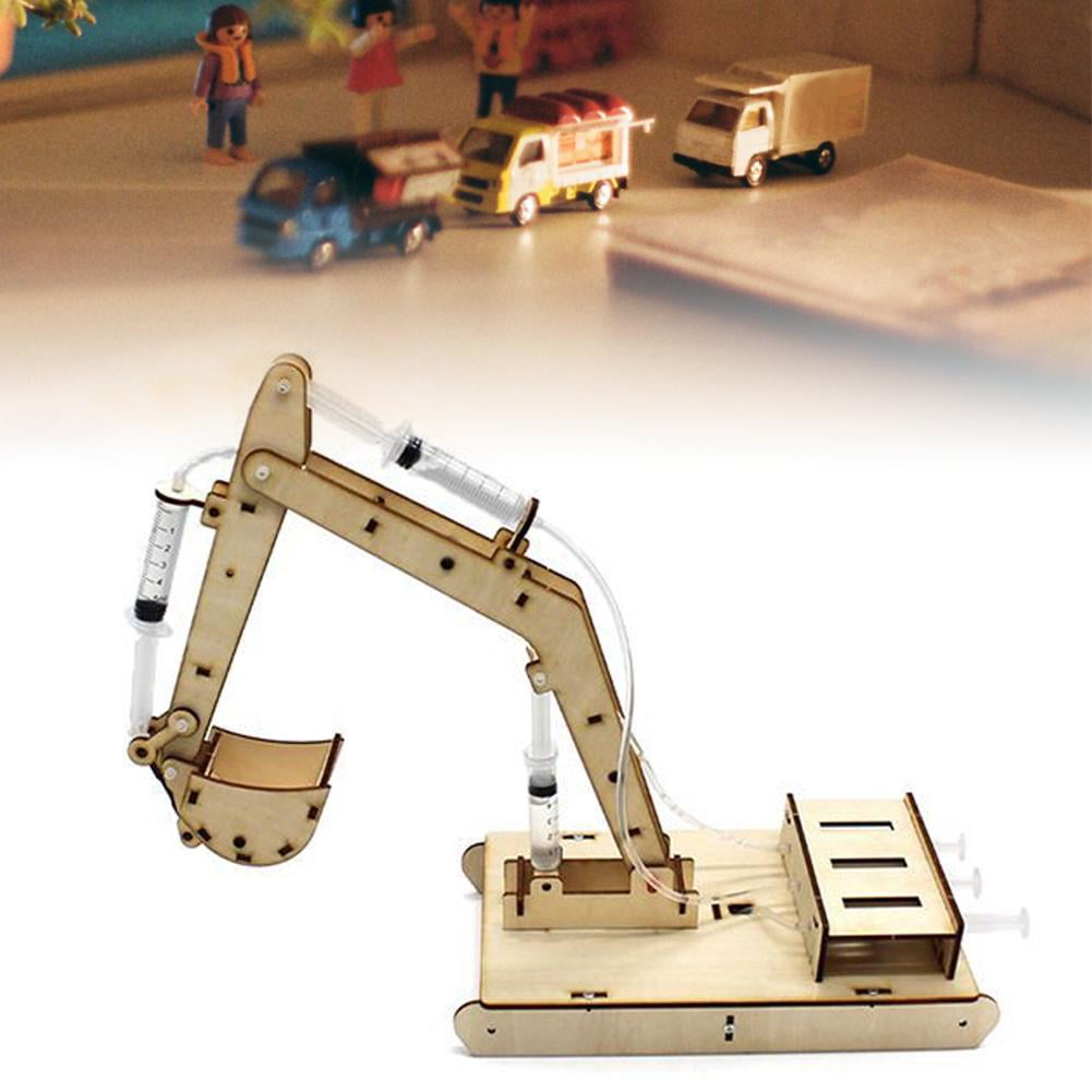 Manual DIY Model Toy Hydraulic Wooden Excavator Assembly Model Set Experiment❤IS