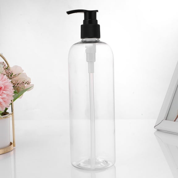 CATIEBYE 4Pcs Refillable Transparent Press Pump Bottles Leakproof for Shampoo and Liquid Storage