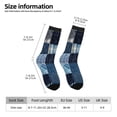 thumbnail image 2 of Fuzoiu Indigo Patchwork Quilt Print Athletic Crew Socks for Men & Women,Casual Crew Socks,Above Ankle Crew Socks for Business, Casual, 2 of 6