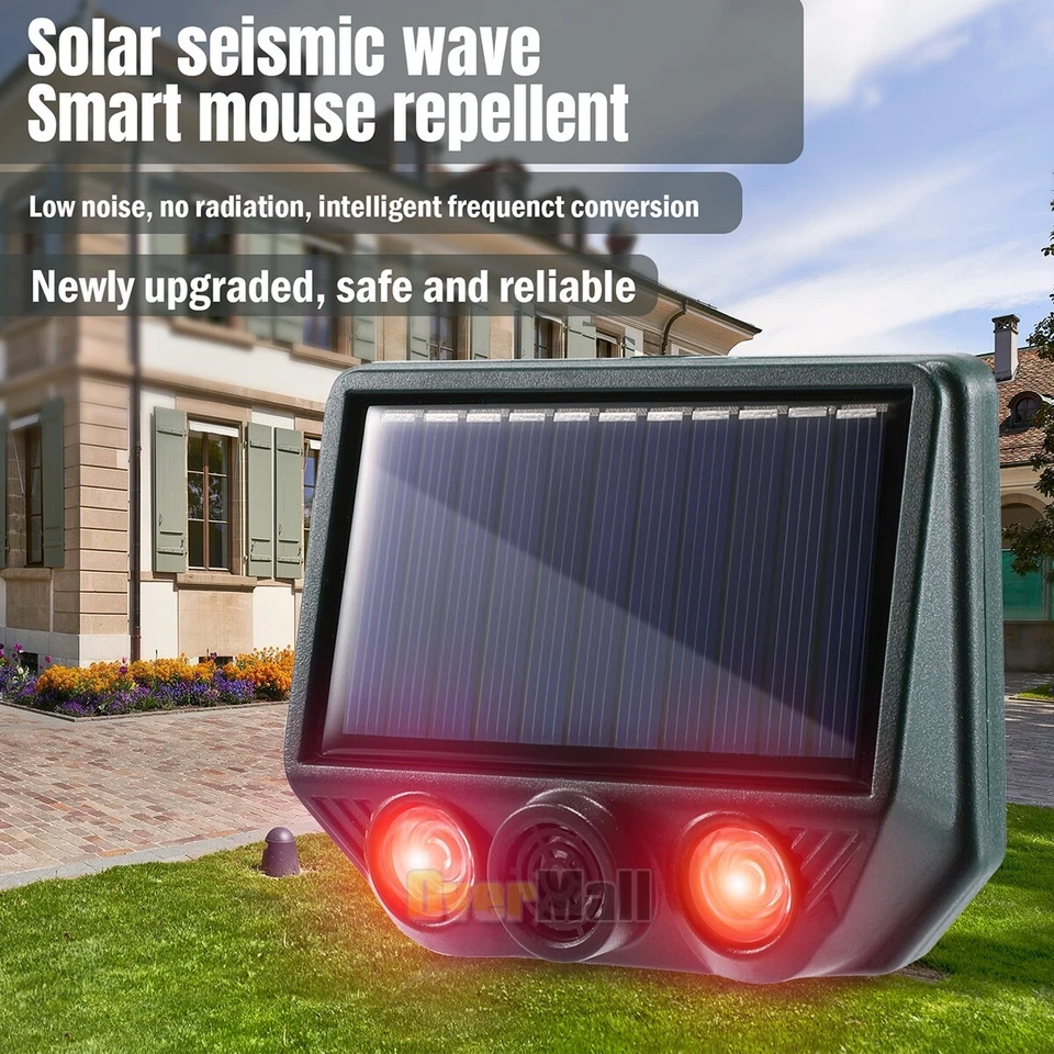 CIRCLE- Ultrasonic Sound Pest Repellent Control Solar Wild Animal Repeller Rat Deterrent