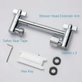 thumbnail image 7 of Shower Head Extension Arm, 6 in Shower Extension Arm with Locking Nut, Adjustable Height and Angle Shower Arm Extender, Universal G1/2 Connector for Fixed and Handheld ShowerHead, Chrome, 7 of 7