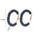 thumbnail image 7 of Ayyufe Women Rhinestone Inlaid Geometric Big Round Drop Hoop Earrings, 7 of 7