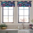 thumbnail image 3 of LALILO Kitchen Curtain Valance With Underwater Animals Rod Pocket Window Curtain 52"x 18" Set of 2, 3 of 5