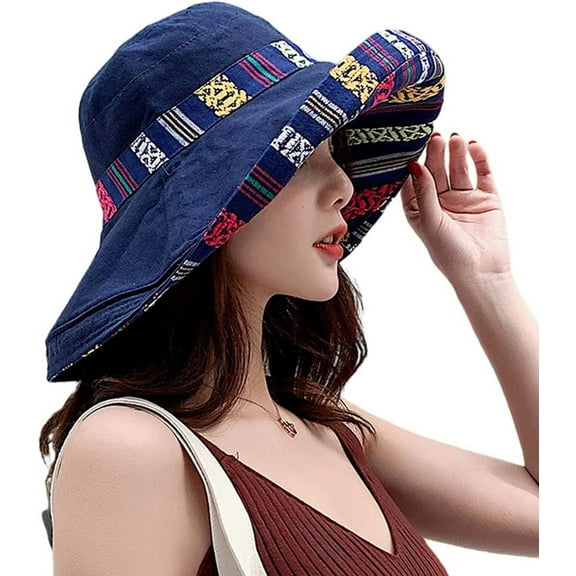 YooGuoGuo Women Wide Brim Sun Hats Metal Wired Edge Summer UV Protection Beach Fishing Hat for Hiking Garden Travel Chin Strap