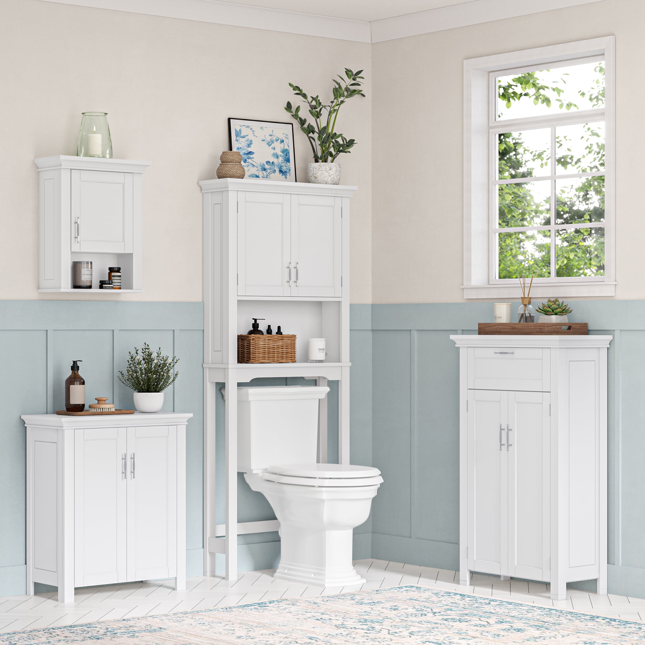 RiverRidge Somerset 1-Door Bathroom Medicine Cabinet Laundry Wall Storage Shelf - White