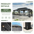 thumbnail image 5 of Aoxun 12' X 24' Hardtop Gazebo with Drainage System, Aluminum Outdoor Gazebo with Galvanized Steel Double Roof, Patio Permanent Metal Pavilion with Netting, for Garden, Deck, Grey, 5 of 8
