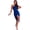 Dark Blue, variant on Women's Ruched Cutout One Shoulder Dress with Sheer Side Panel and Slight Stretch 95% Polyester 5% Elastane Fabric