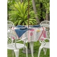 thumbnail image 2 of Spring Easter Outdoor Tablecloth - 54 Inch Round Dining Table Cover, Pink Yellow Vintage Eggs Floral Botanical Waterproof Outdoor Table Cloth with Umbrella Hole & Zipper for Picnic/Patio/Party, 2 of 7