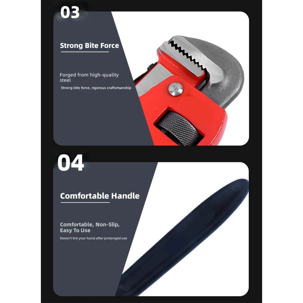 PatungKu Adjustable Wrench Large Opening Short Handle Multifunctional Wrench Plumbing
