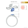thumbnail image 5 of ANGARA Natural Tanzanite and Diamond Bypass Ring with Leaf Motif in 14K White Gold for Women (Size-7x5mm) | December Birthstone, Birthday, Anniversary, Jewelry Gift for Women | Natural Tanzanite Ring, 5 of 10