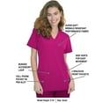 thumbnail image 3 of Green Town Scrubs for Women - 4 Pocket V-Neck Scrub Top, Stretch Fabric, Easy Care Uniforms, 3 of 7