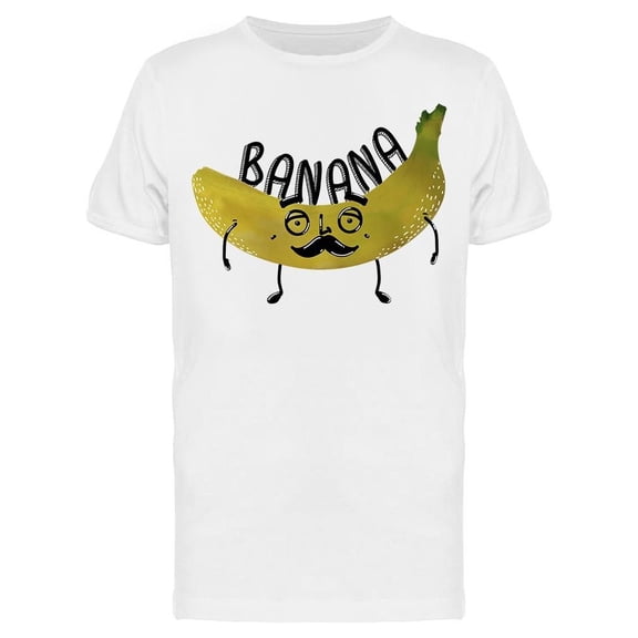 Watercolor Mustache Banana Tee Men's -Image by Shutterstock