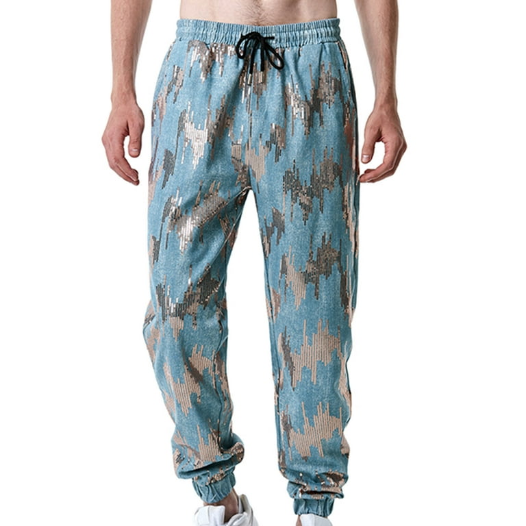Lucky Brand Mens Blue camo tie dye joggers Jogging Pants xl