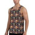thumbnail image 2 of Easygdp Skulls and Flowers Men's Tank Top, Sleeveless Muscle T Shirts, Breathable, Quick-Dry, Loose for Gym, Running, Fitness - X-Large, 2 of 9
