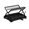 thumbnail image 2 of Vadktai Dish Rack for Kitchen Counter, 2 Tier Dish Drying Rack, Large Dish Drainer with Utensil Holder, Adjustable Wine Glasses and Cup Holder, Strong and Sturdy, Black, 2 of 7