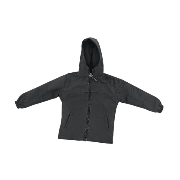Chaqueta exterior 1/6 para cosplay, estilo retro, ropa elegante para figuras de acción, cortavientos gris oscuro