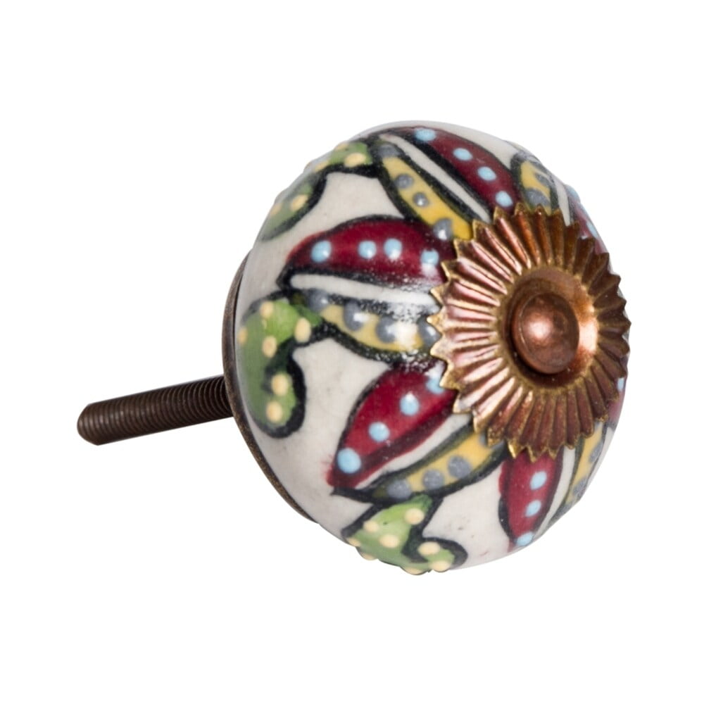 Knob-It Vintage Hand Painted Cabinet Drawer Knobs 12-Piece Set 8 Inch Boho Decor