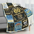 thumbnail image 2 of 60th Birthday Blanket, Best Gifts For 60 Year Old Men, Happy 60th Birthday Gift Ideas, Unique Mens Throw Blanket Decorations Gifts For Birthday Anniversary Christmas, Warm Flannel Blankets 50x60, 2 of 6