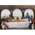 thumbnail image 2 of Unknown 24x18 White Modern Wood Framed Museum Art Print Titled - Black Last Supper, 2 of 4