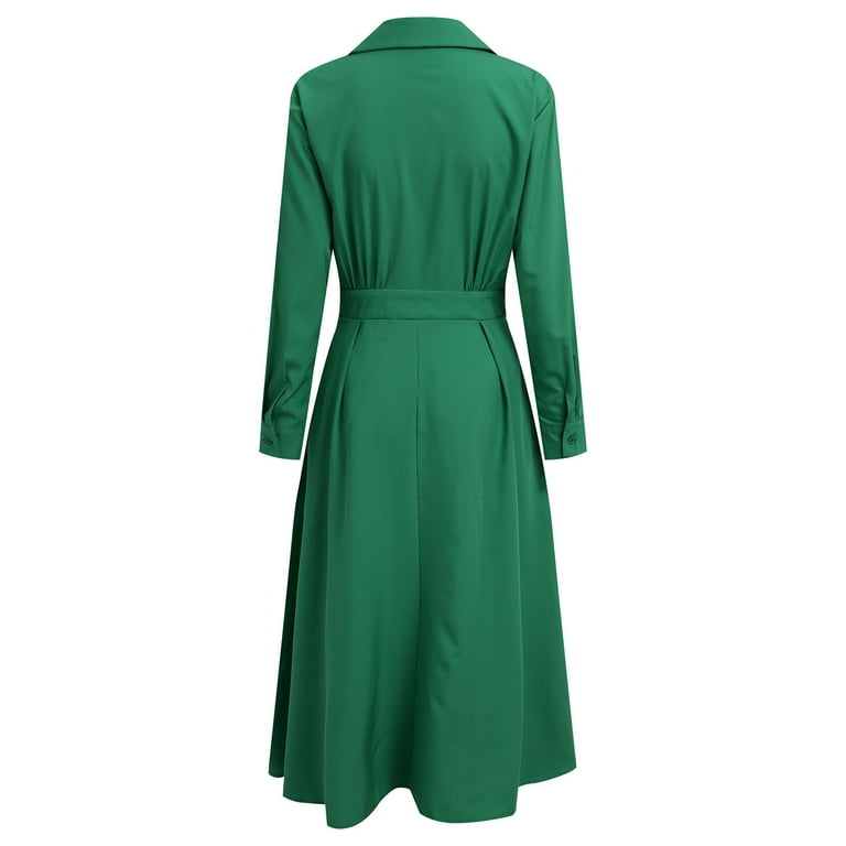 long sleeve petite casual dresses Women's Fashion Casual Long Sleeved V Collar Pocket Shirt Dress Petite Dress Casual Tan Dress Dresses Casual Summer Dresses Petite Women Maxi Dresses